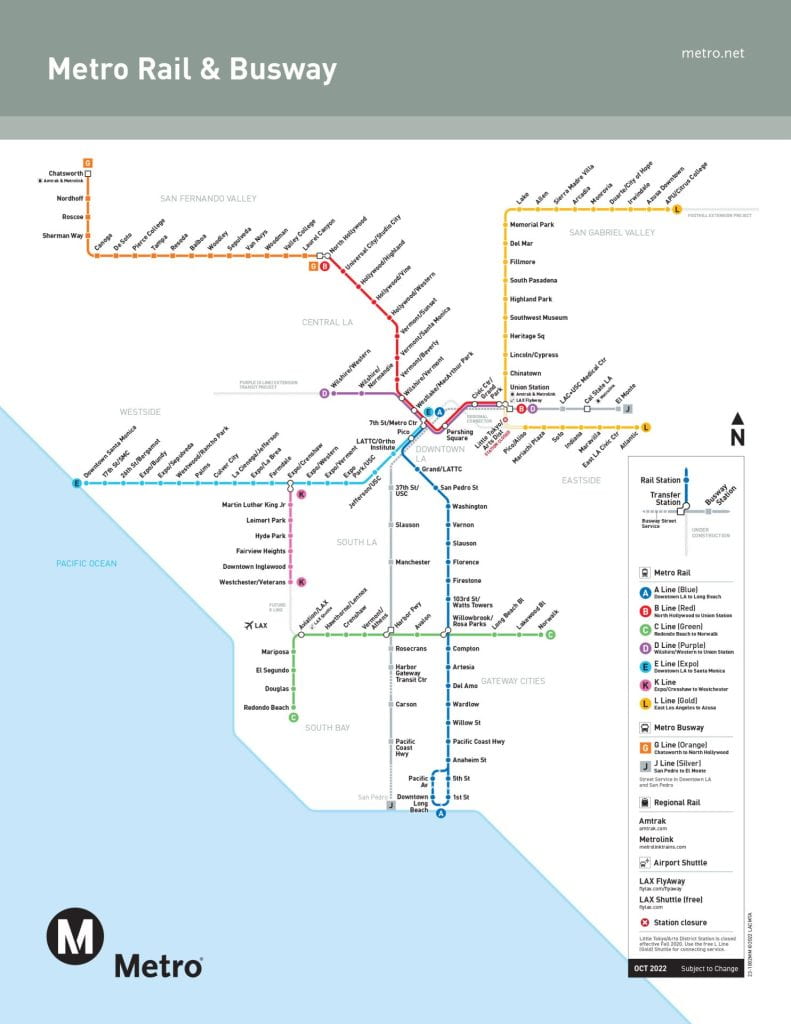 Metro rail and busway map