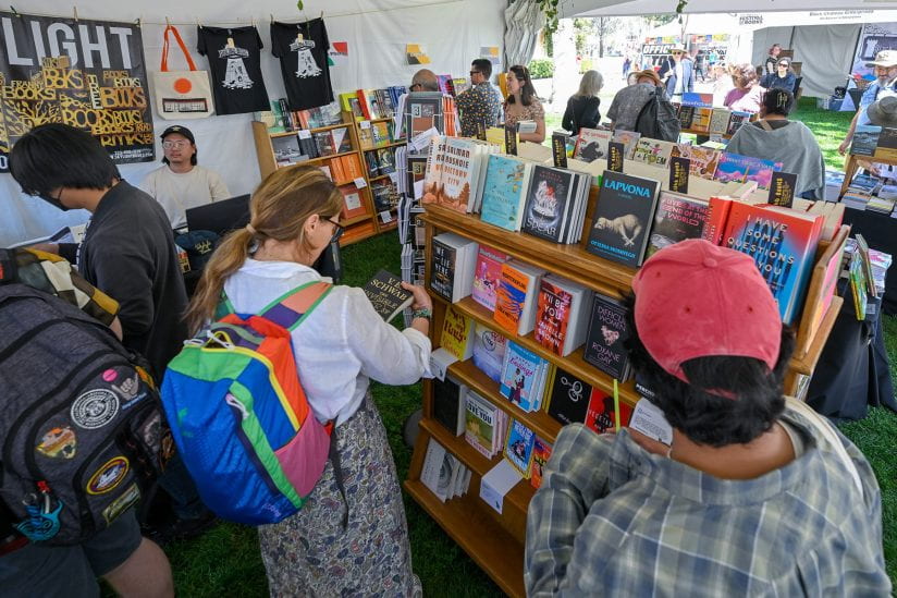 You can’t have a festival of books without, well, books. The event provides plenty of opportunities for browsing and buying. (USC Photo/Gus Ruelas)