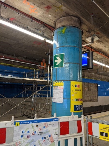 Construction in metro station