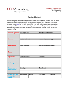 An image of the reading checklist worksheet