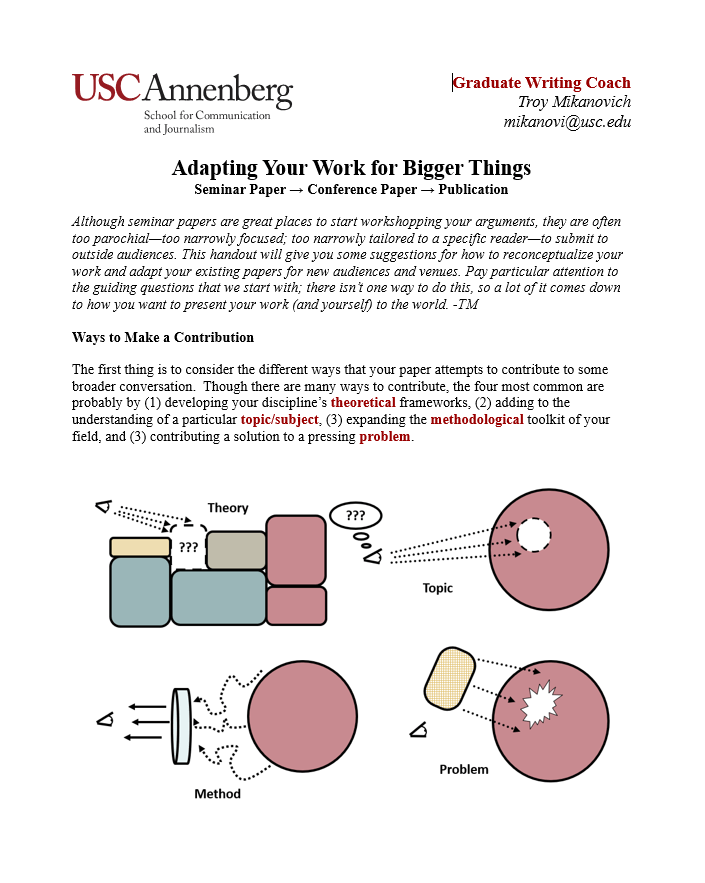 An image of the Adapting Your Work handout