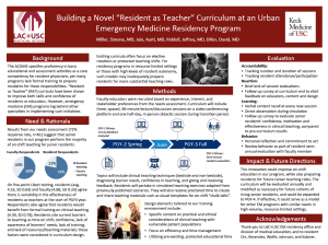 Poster #025 - Building a Novel “Resident as Teacher” Curriculum at an Urban Emergency Medicine Residency Program