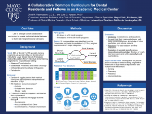 Poster #077: A Collaborative Common Curriculum for Dental Residents and Fellows in an Academic Medical Center