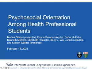 1b. Psychosocial Orientation Among Allied Health Professional Students