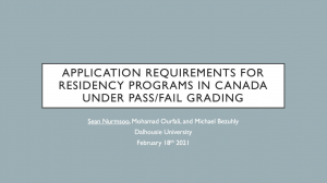 3c. Application Requirements for Residency Programs in Canada Under Pass/Fail Grading