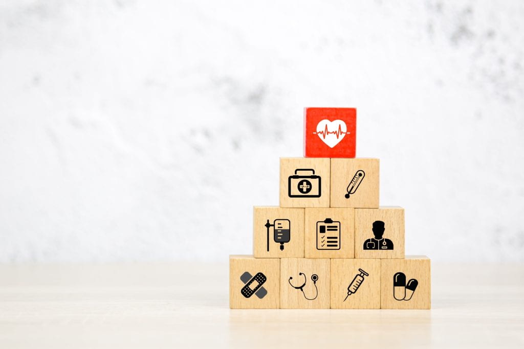 Icons for health care and health insurance
